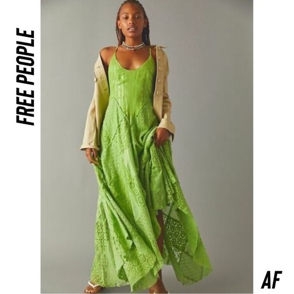 Free People Dresses & Skirts - FREE PEOPLE ONE AURELLA MAXI DRESS IN GREEN NEW XS